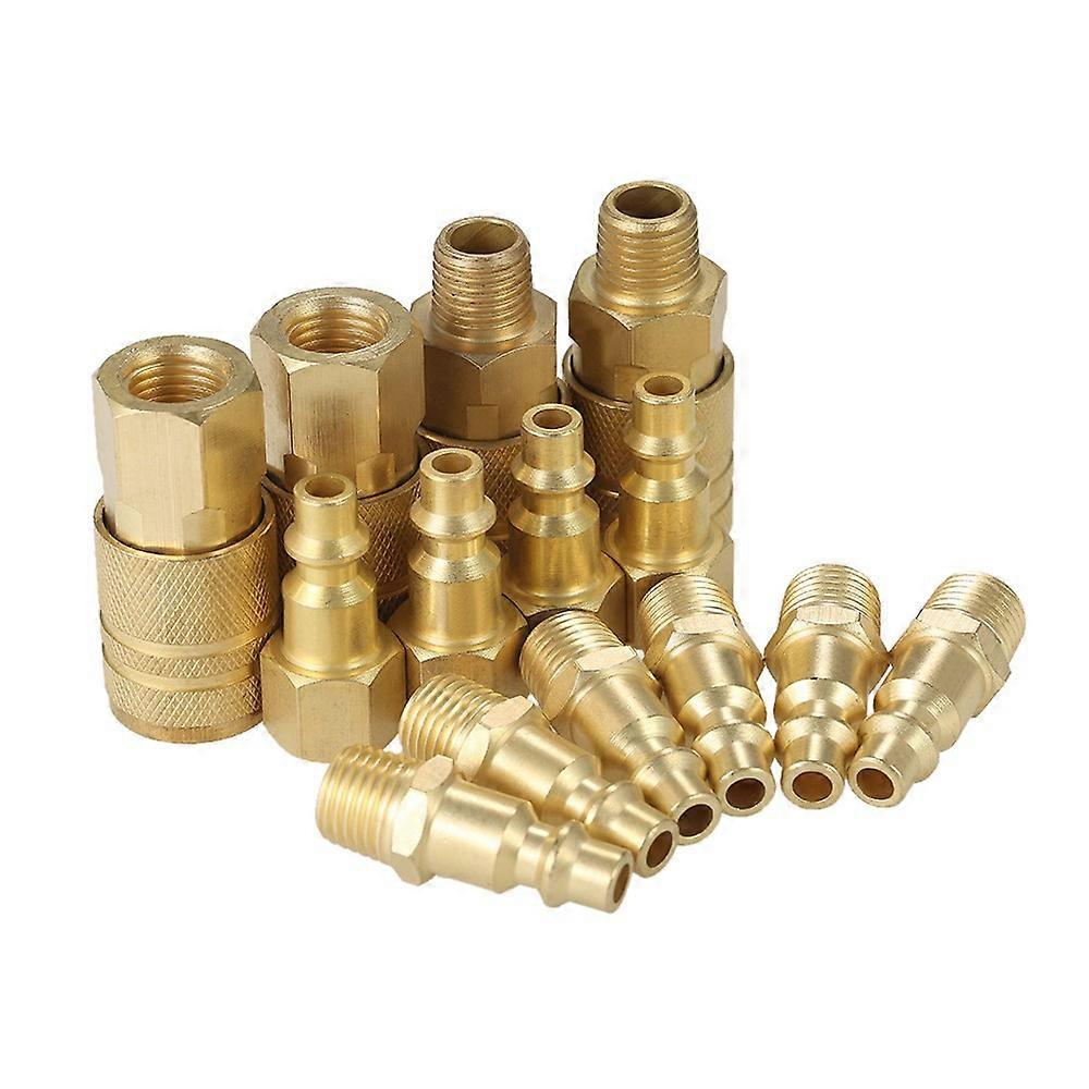 Air Hose Fitting, 1/4 in. NPT Quick Connect Air Coupler and Plug Kit, I/M Model, 14 pcs Air Compressor Fitting Kit