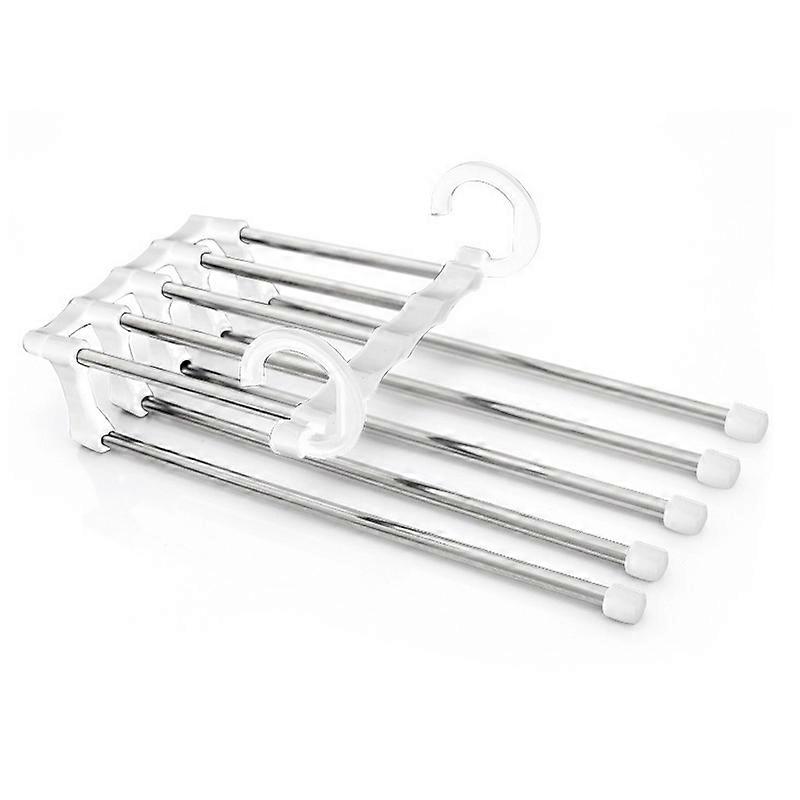 5-in-1 Portable Multi-function Stainless Steel Pants Rack Adjustable Trousers Tie Shawl Rack Dry Clothes Rack Rack Organizer