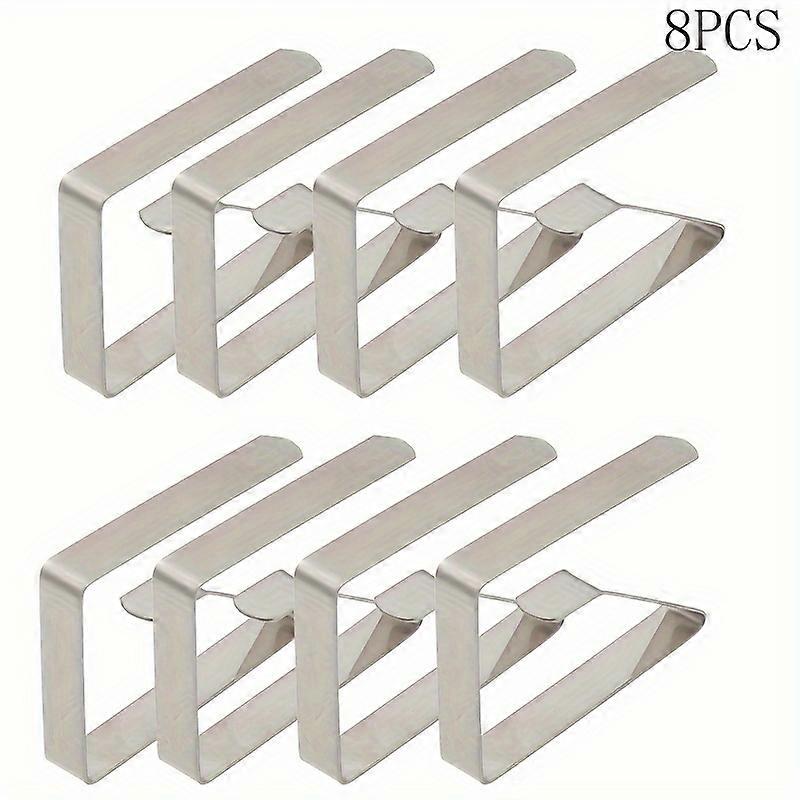 Stainless Steel Tablecloth Clips - 8/12 Pack Triangle Picnic Table Clamps, Metal Hold Down Clamps for Indoor/Outdoor Dining Tables Without Electricity