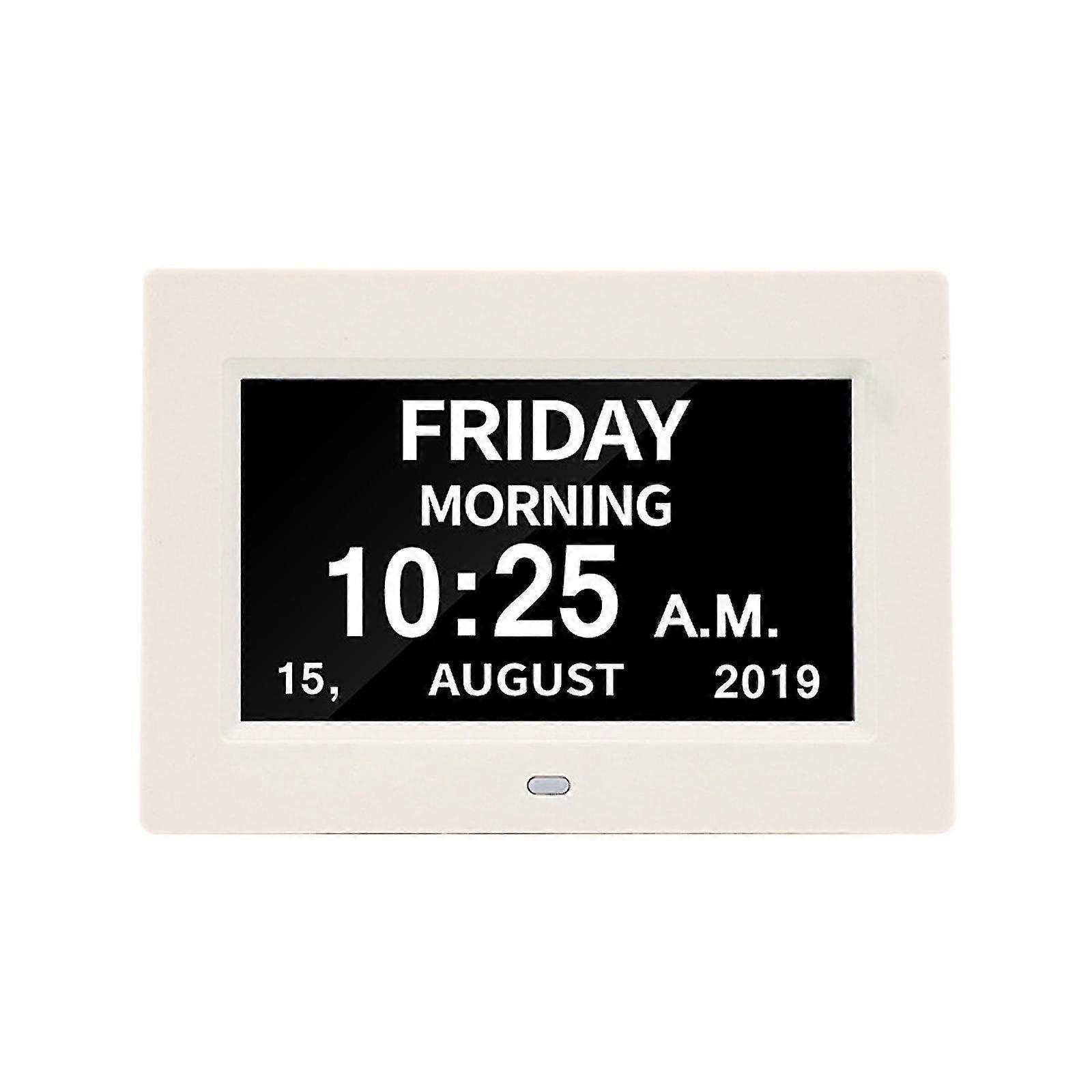 Clock With Day And Date For Elderly-3 Colors Display Digital Calendar Alarm Day Clock Dementia Alzheimers Clock With Extra Large Display,100% New