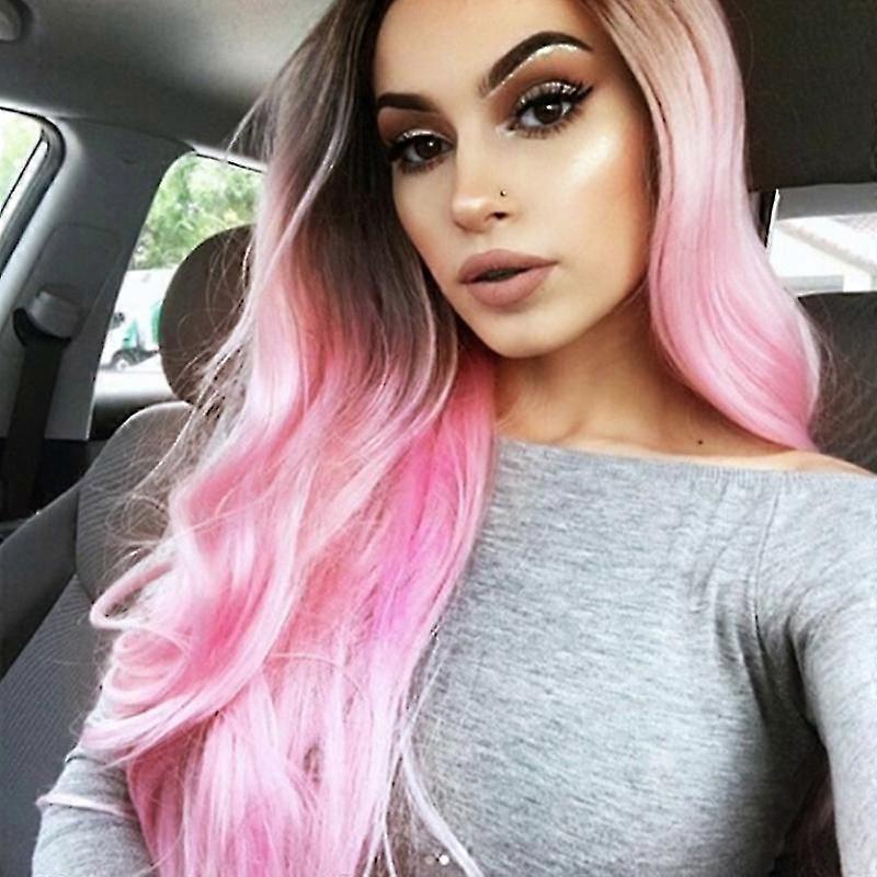 Femmes Gradient Longs cheveux bouclés Perruques Couverture de tête Perruque de mode