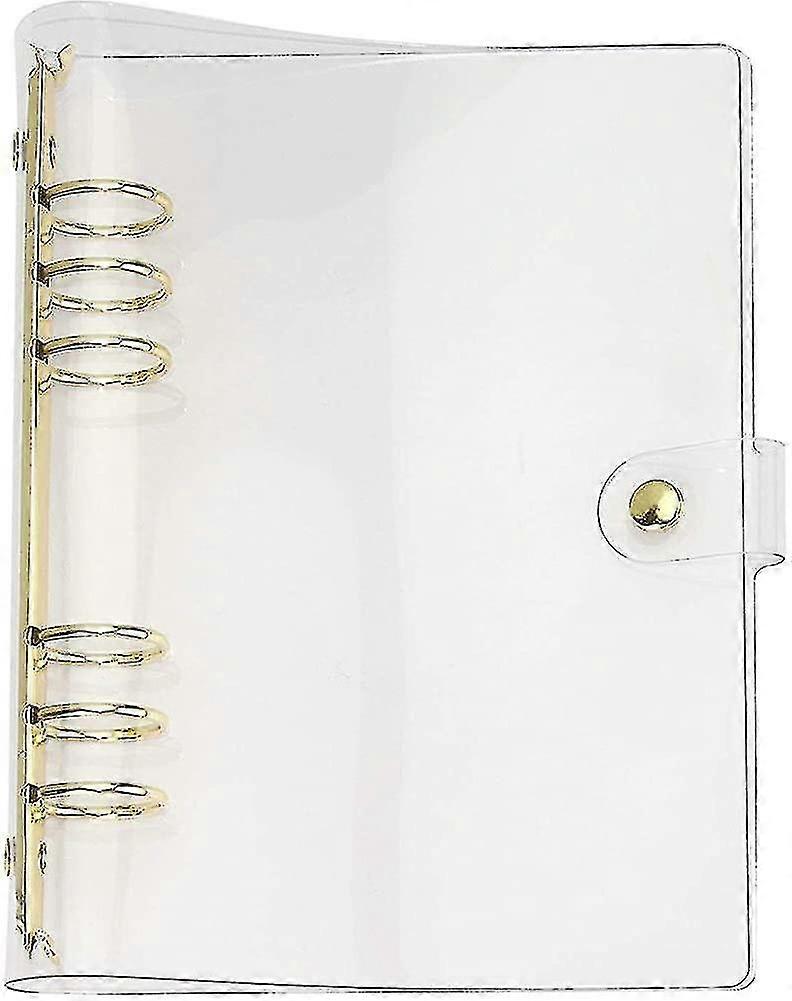 va-A5 Clear Notebook Cover Soft Pvc Binder Cover With 6 Extra Large Round Rings
