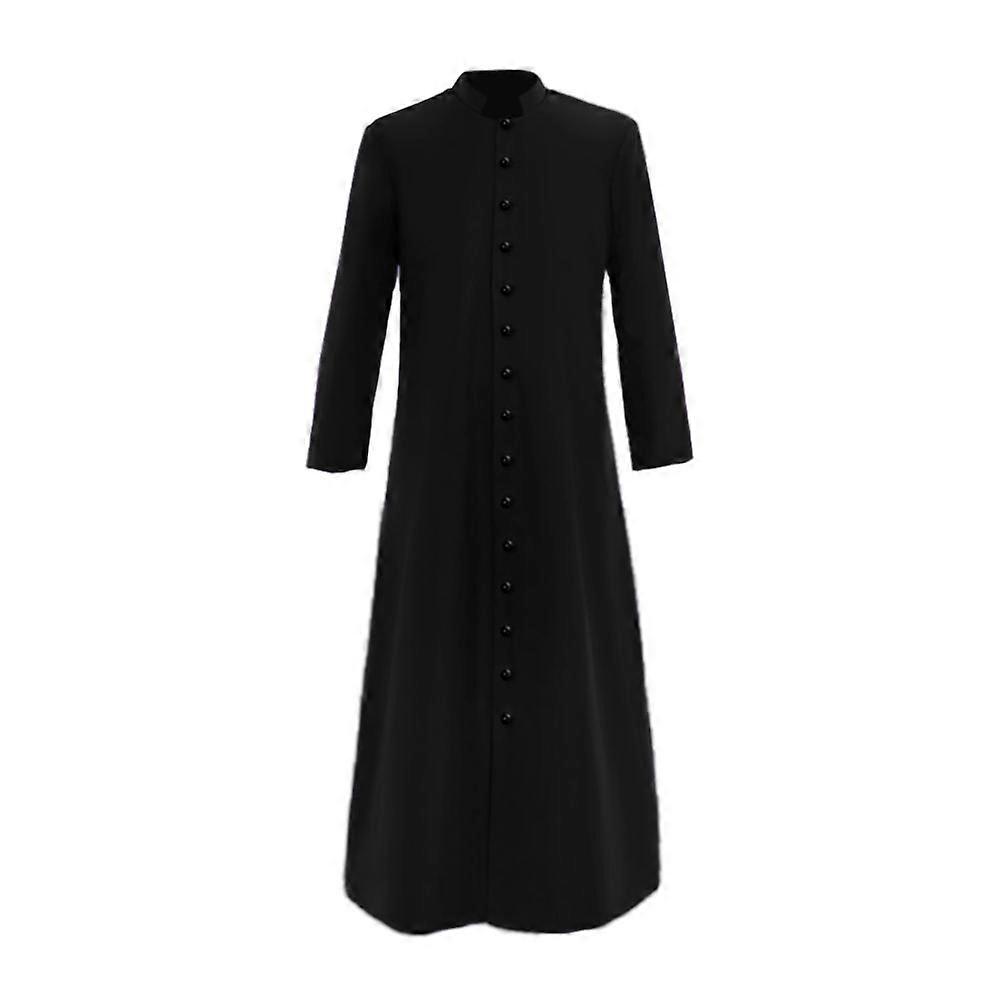 כומר הכנסייה החדשה מעיל טרנץ' קאסוק גלימת כמורה מטיף גברים ליטורגיקה לעמוד צווארון מקהלה כומר חד חזה