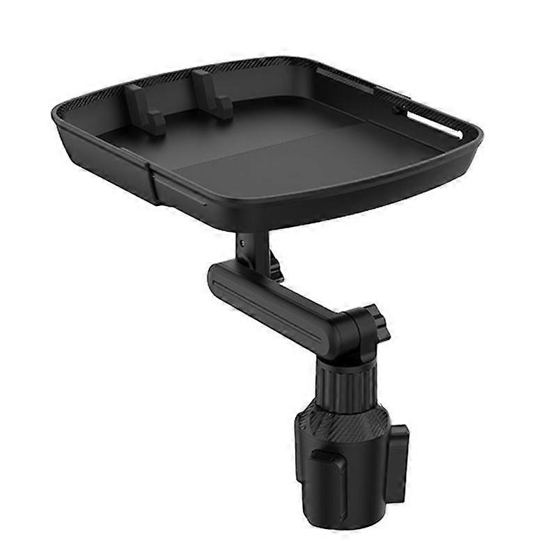 Cup Holder Expander Table Adjustable Car Tray Table Food Drink Phone Snack Tray With 360Rotating Table Adjustable Base Car| |