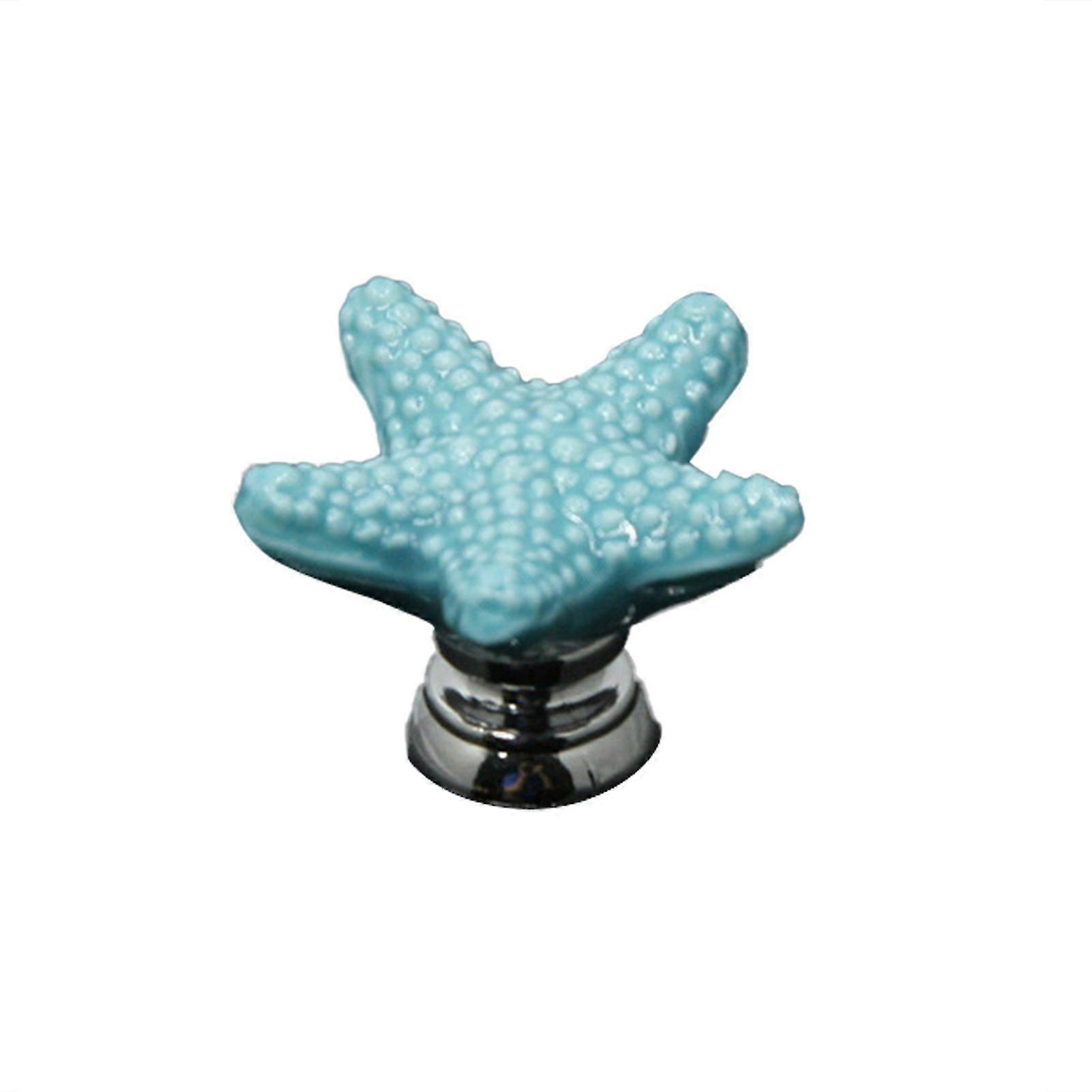 Multi-purpose Drawer Pulls Starfish Shape Easy to Install Home Improvement Creative Ceramic Cabinet Knobs compatible Cupboard City