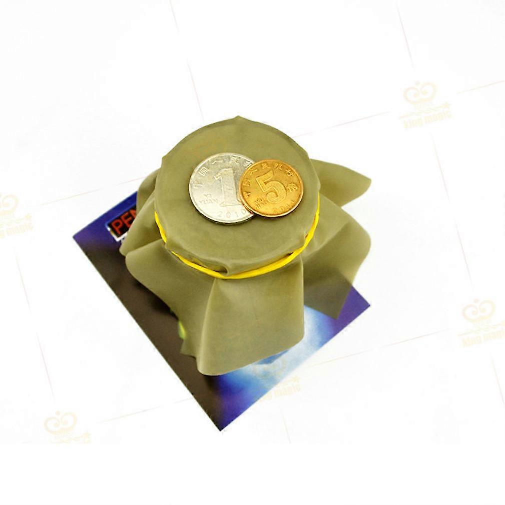 1pcs Pena Coin Penetration Magic Tricks Dish Coin Thru Rubber Sheet Into Cup Black Hole Magic Trick Mentalism Props Illusion