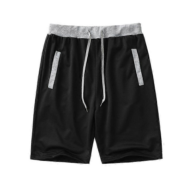 Mens Spliced Drawstring Beachwear Casual Loose Beach Shorts Holiday Pockets Straight Mini Trousers