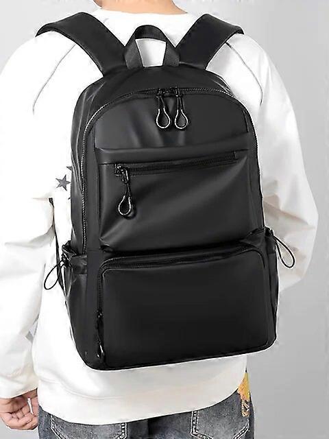 14 Inch Polyester Men's Backpack Travel Commuting Double Back Leisure Computer Bag Splash-Proof Fashion Trend Students Schoolbag Backpacks