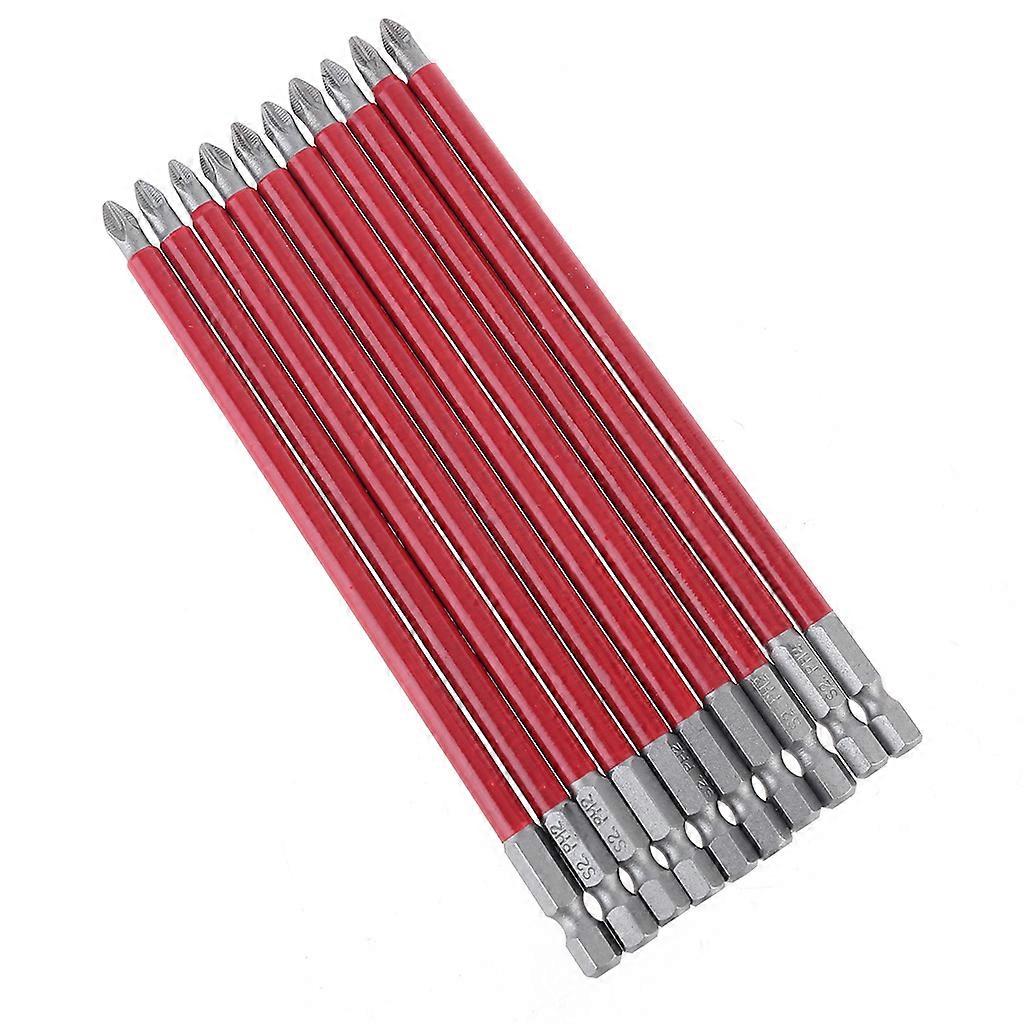 10pcs PH2 150mm Power Drill Screwdriver Bit Set Long Reach Non Slip 1/4'' Hex Screwdriver Insert Power Tool Driver Bits