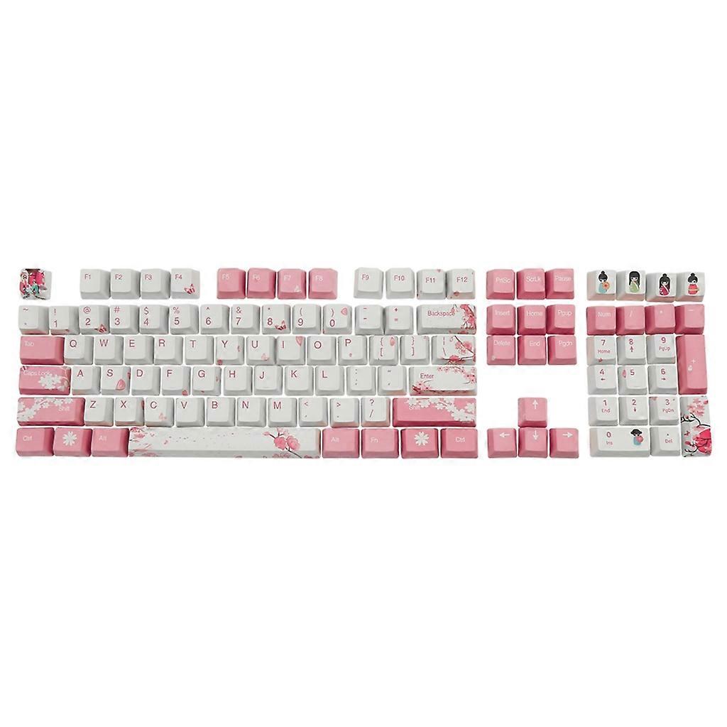 108 Keys PBT Keycaps Novelty Cherry Blossom Keycap OEM for Mechanical Keyboard