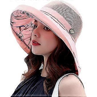 Dames Mesh Zonnehoeden Zomer UV-bescherming Brede rand Strand Vissen Cap