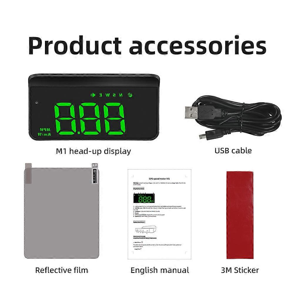 USB Power GPS HUD Car Head Up Display Speedometer Direction Display 3D Reflection Overspeed Alarm fatigue driving Alarm