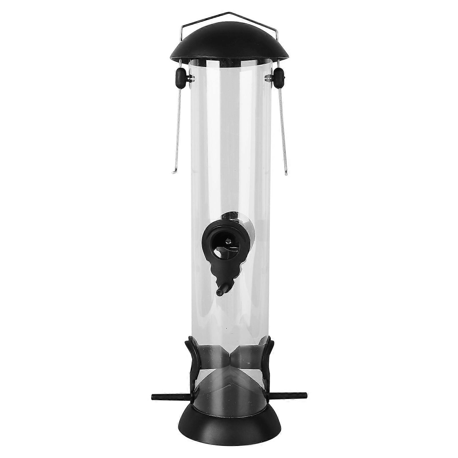 1pc hängendes Vogelfutterhäuschen für den Außenbereich Vogelfutterbehälter Kunststoff-Vogelfutterhäuschen (schwarz)