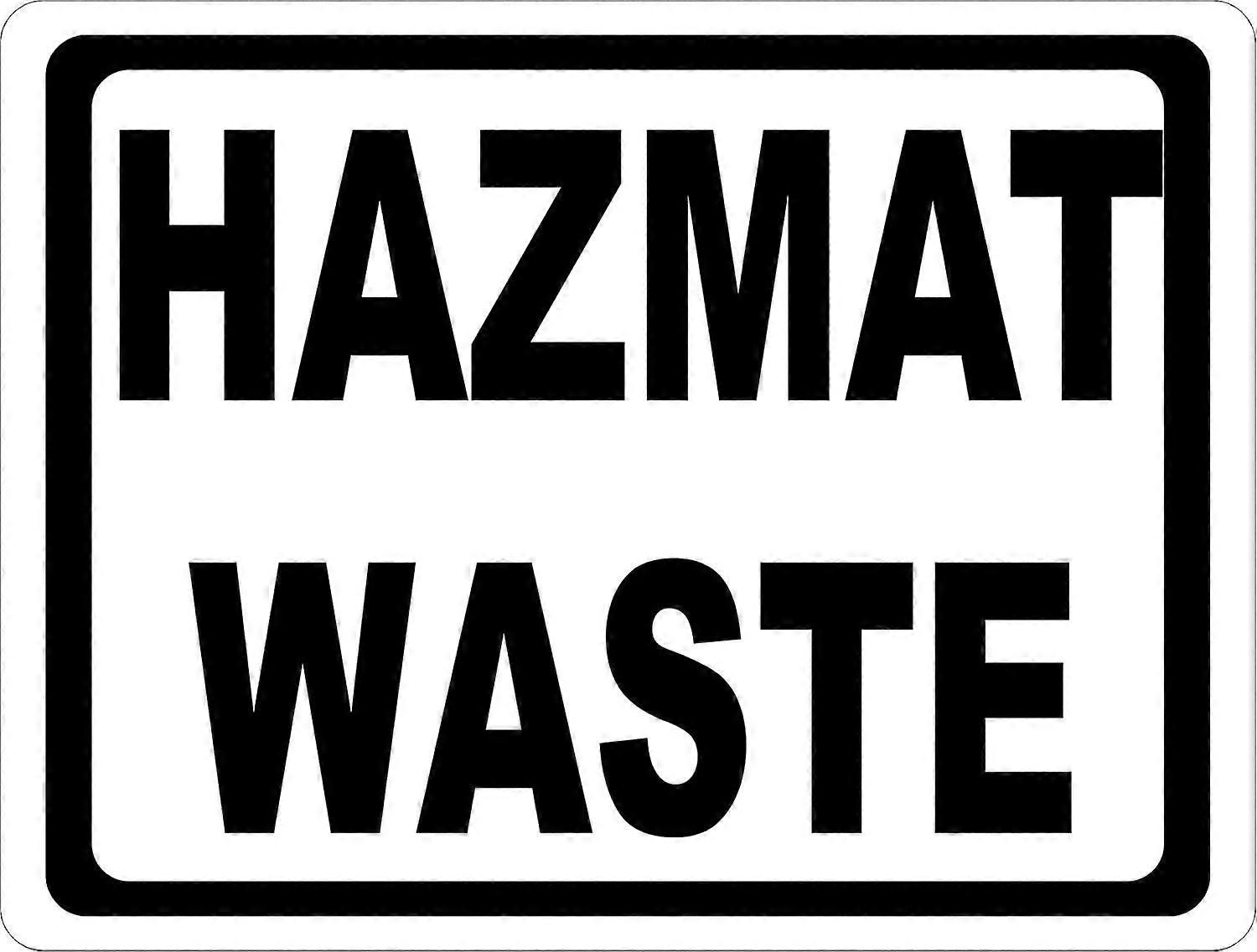 Hazmat avfall skilt. 12x18 Metall.