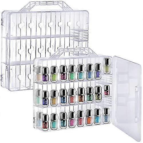 2 stk dobbeltside Universal klar neglelak arrangørboks sømværktøj holder taske til 48 flasker