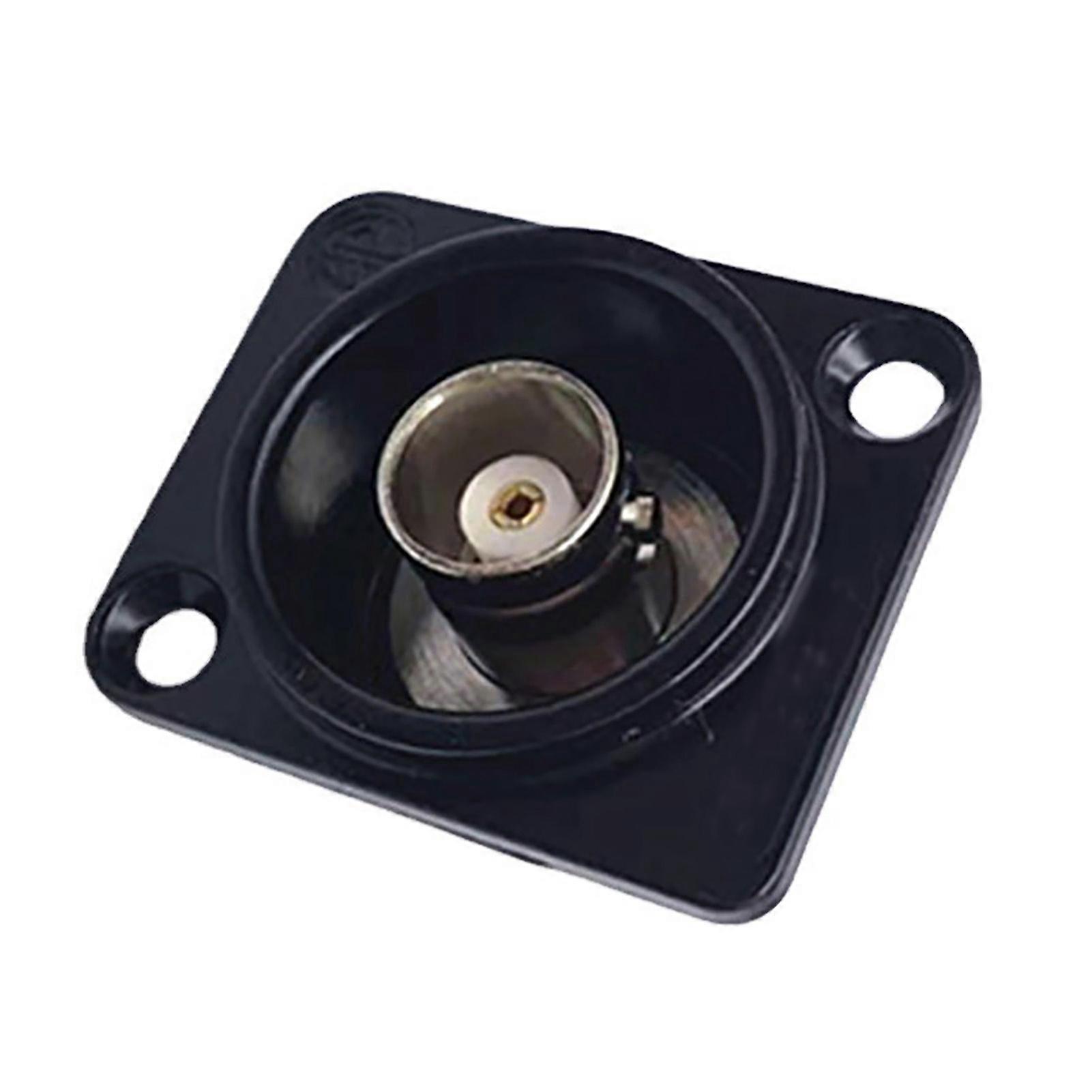 BNC D Panel Mount Connector BNCQ9 Solder Type SDI Video Coaxial BNC Female to Female Connector Socket for Monitoring System Black