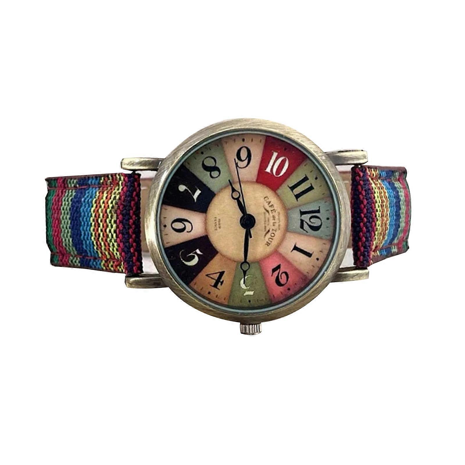 Rainbow Relógios Retro Wild Ladies Simples Rainbow Pattern Watch Dial