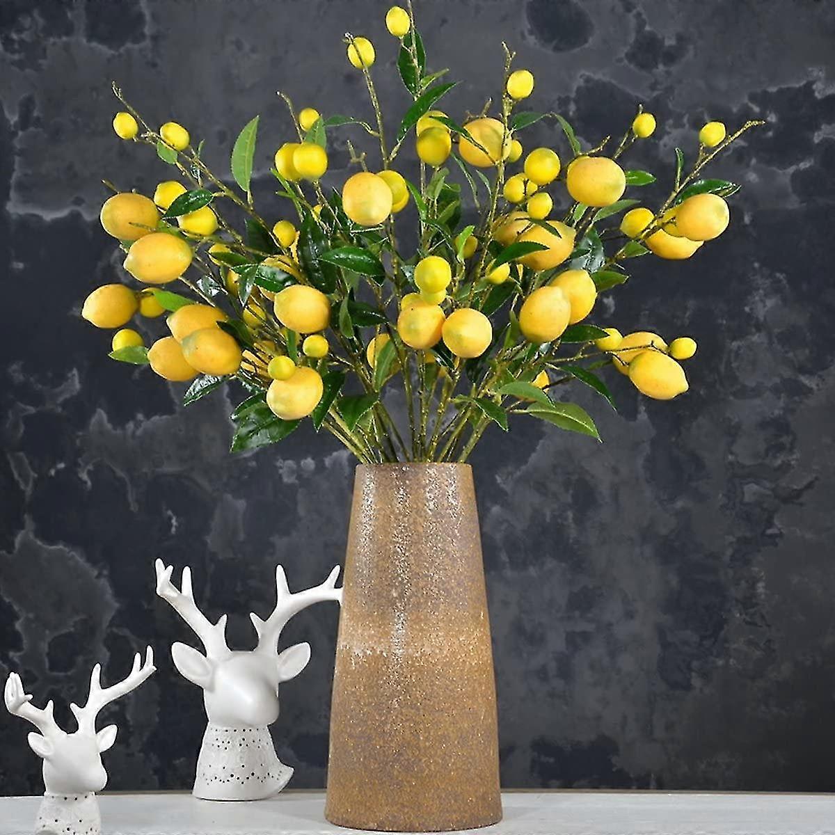 2   Of Artificial Lemon Branches Yellow Artificial Lemon Branches