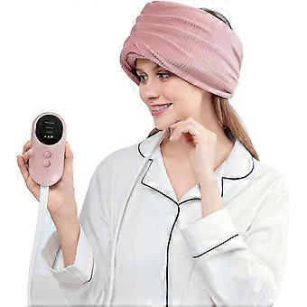 Electric Head Massager with Remote Control, Cordless Headband Scalp Massager Helmet with Heating, Portable Head Wrap