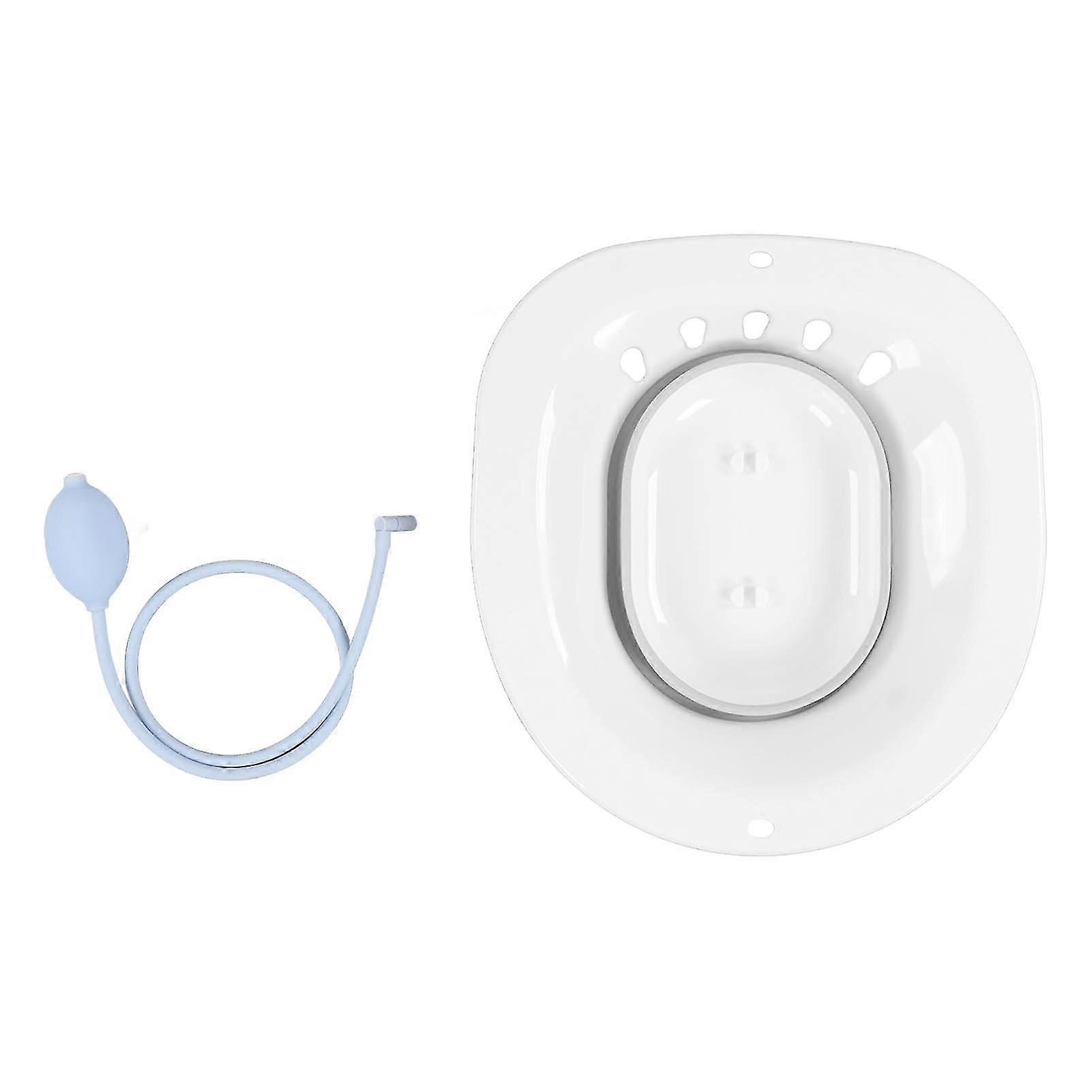 Foldable Sitz Bath with Flusher - Postpartum Grey, Spill-Proof, Water Massage for Pain Reduction