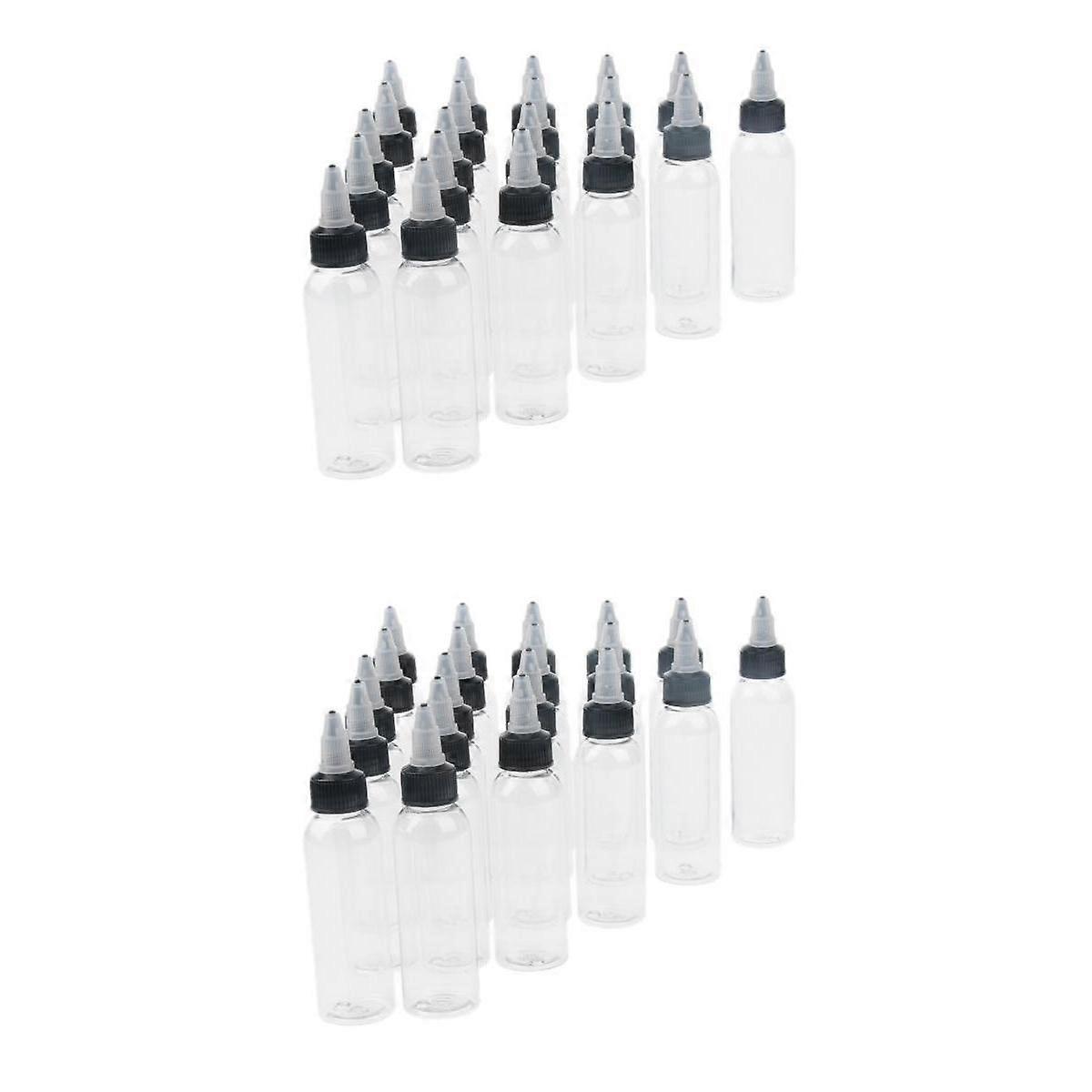 40 Pieces PET Plastic 60ml 30ml Squeeze Bottles w/ Twist Caps for Crafts