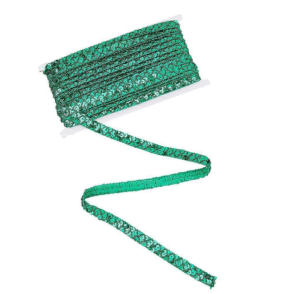 about 14.2 Yards Elastic Sequin Beads 15mm Wide Glitter Sequin Trim Metallic Stretch Sequin Braid Lace Ribbon Sequin String Ribbon for Dress Clothing 