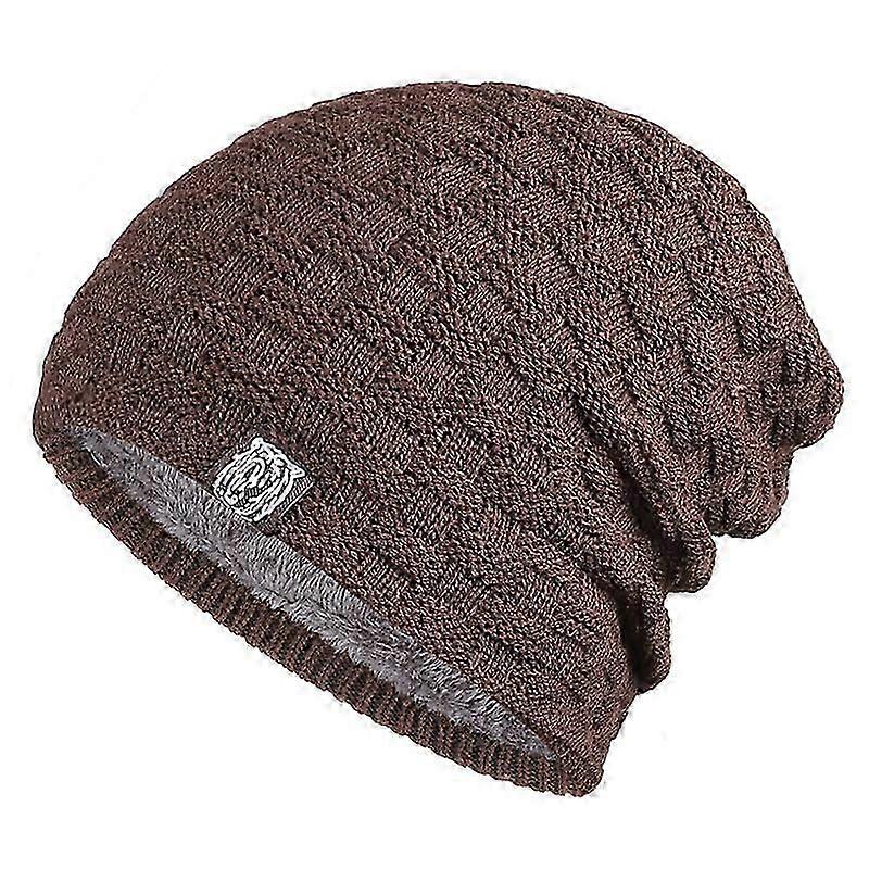 1 adet Erkek kışlık evrensel kışlık fasulye örme şapka (kahve)
