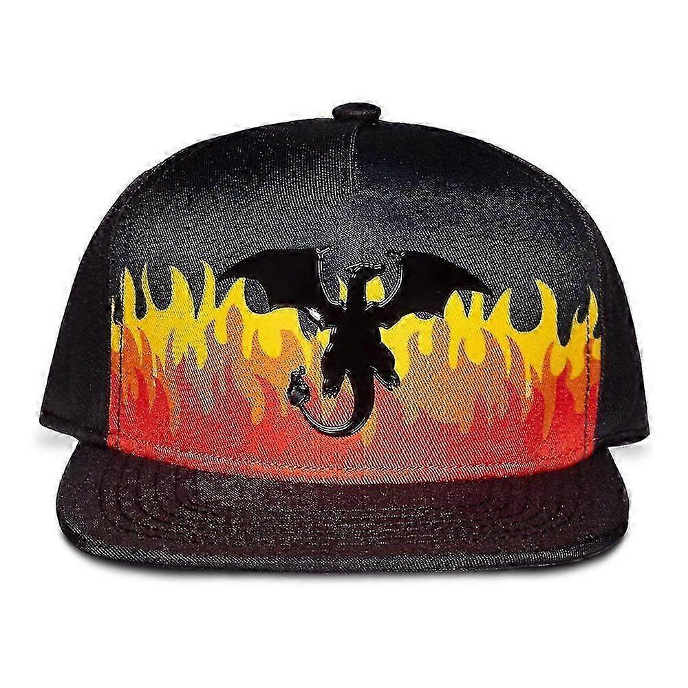 Flame Charizard Snapback Baseball Cap, Black
