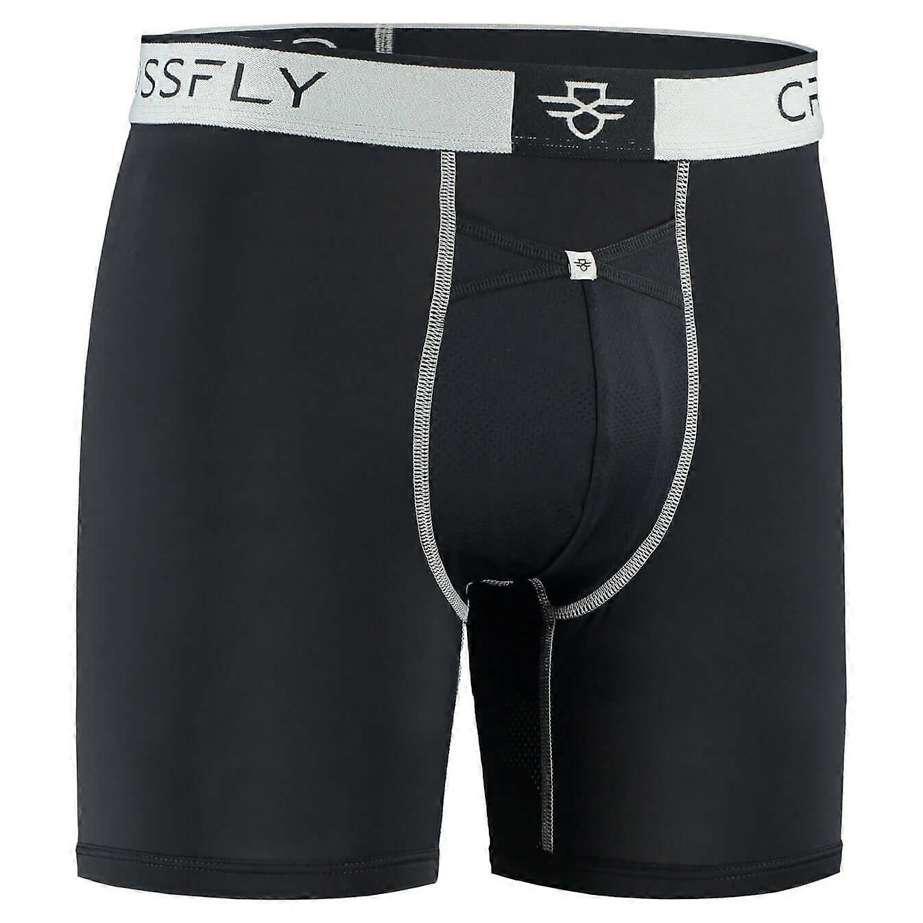 Crossfly Performance Herren 7" Boxershorts - Schwarz/Silber