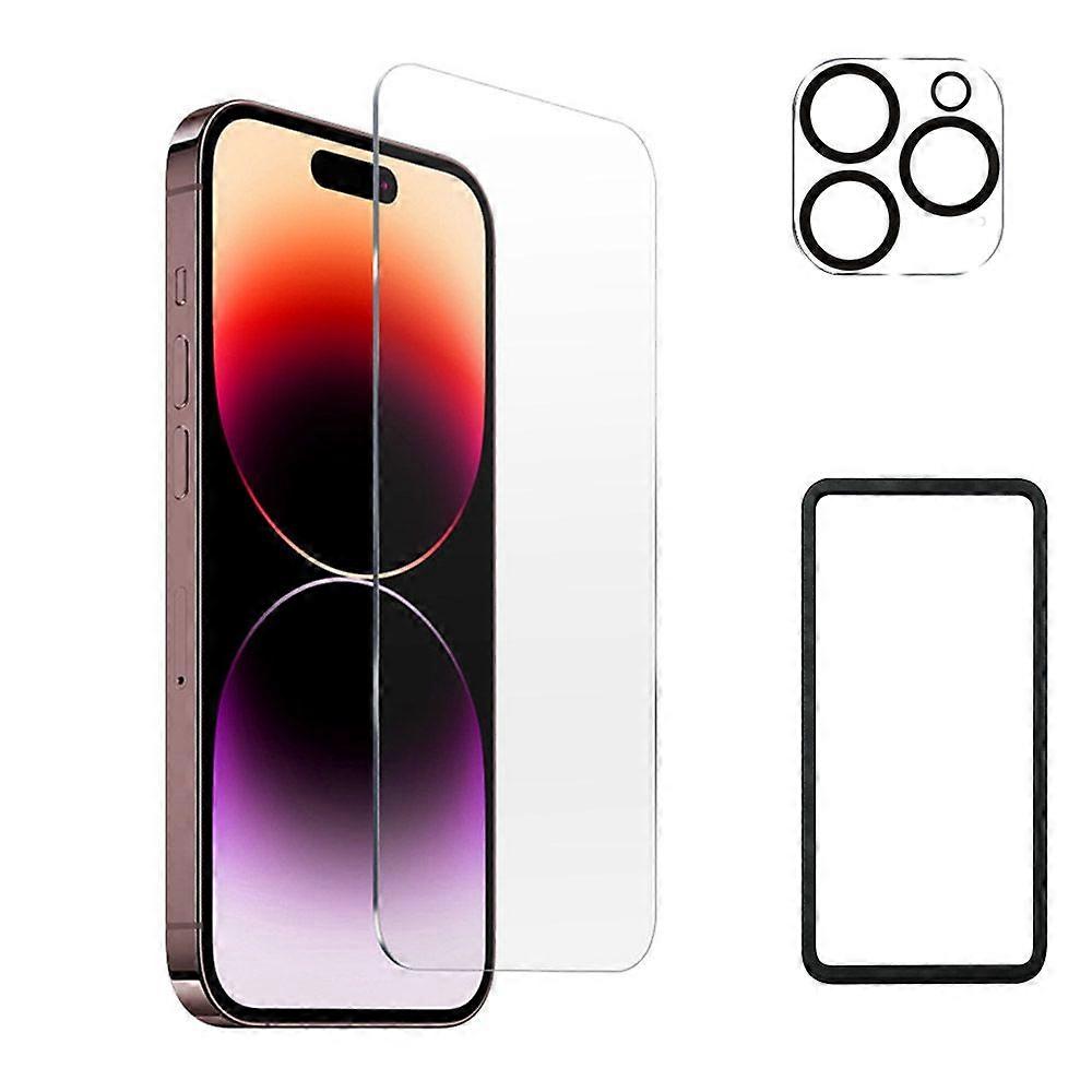 for iPhone 15 Plus HD Screen Protector Set, 9H Tempered Glass Screen & Camera Lens Protector Full Protective Slim Anti-scratch -[1+1 Pack]