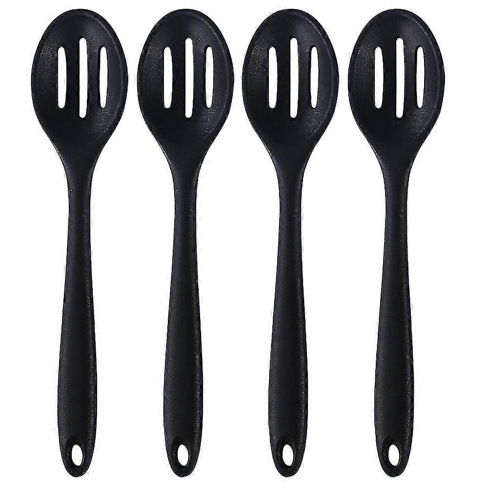 4 Pieces Silicone Slotted Spoons Silicone Nonstick Mixing Spoon Heat Resistant For Baking, Serving And Stirring