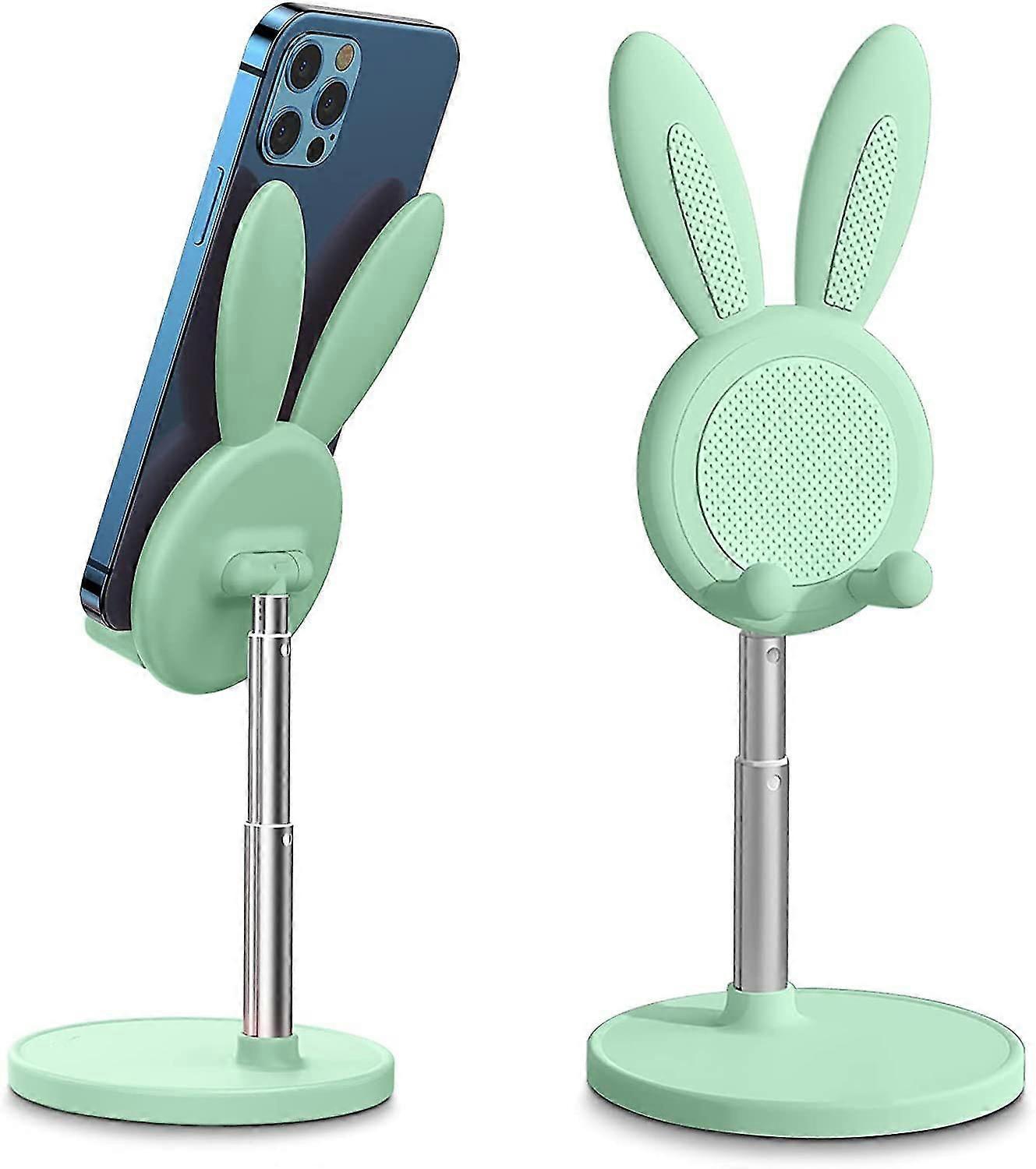 Cute Bunny Phone Stand, Angle Height Adjustable Cell Phone Stand For Desk, Thick Case Friendly Phone Holder Stand