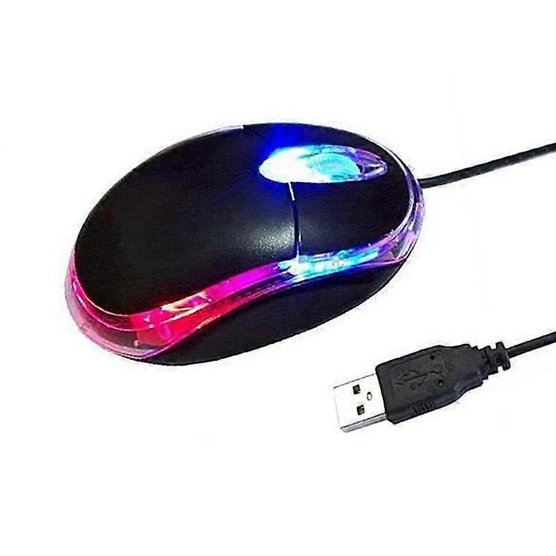 Wired Optical Mouse - Blue and Red LED - USB Interface - 800 dpi - For Laptop PC