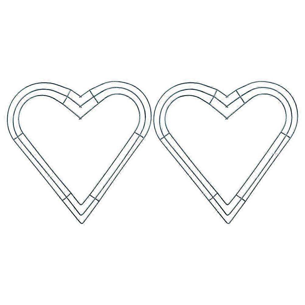 2Pcs Heart Shaped Wire Wreath Frame Xmas Wire Wreath Frame Wreath Making Frame