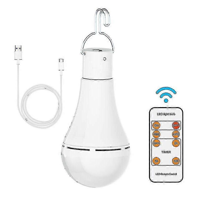 Usb Rechargeable Light Bulb With Remote Control, 7w Led Battery Light Bulbs, E27 Touch Dimmable Light Bulb With Timing Function, Outdoor Camping Emerg