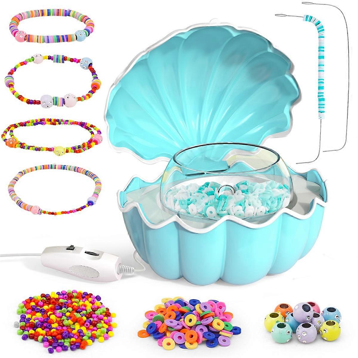 Bead Stringing Machine Spinner for Bracelets Making Gift for Girl Clay Electric with Needle and Thr