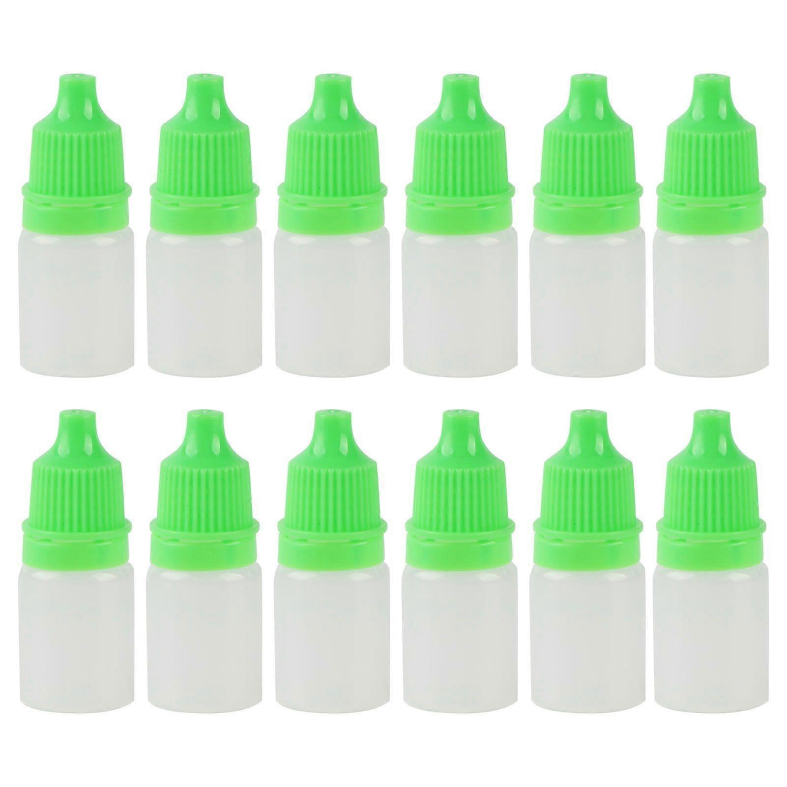 50Pcs 5ml Empty Dropper Bottles Squeezable Eye Liquid Bottle Container with Lids PlugsGreen