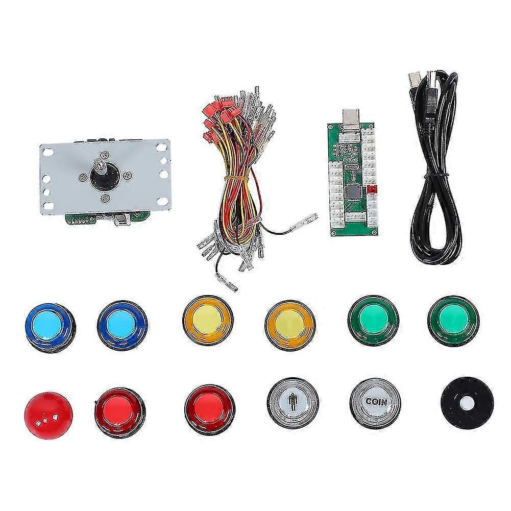Diy Arcade Game Joystick Set Usb Computer Chip Control Panel For Ps3/pc Gamepad Button With Light