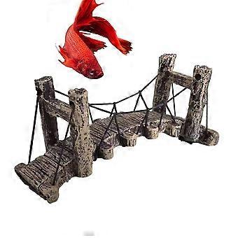 1 * Fish Tank Ornamenter For Aquarium Design Dekorasjon Bridge Harpiks Dekor Ornament