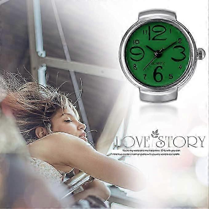 Bărbați femei finger watch creative elastic rotund cuarț degetul inel ceasuri, pentru Ziua Îndrăgostiților