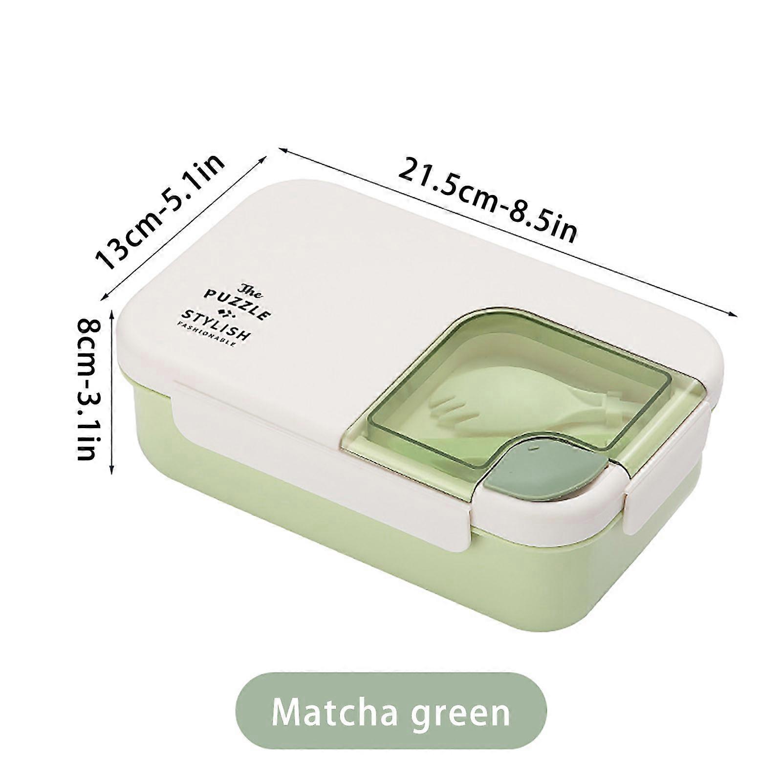 Rectangular Four-button Plastic Lunch Box Double-layer Microwaveable Student Lunch Box Office Worker Portable Tableware Lunch Box CC
