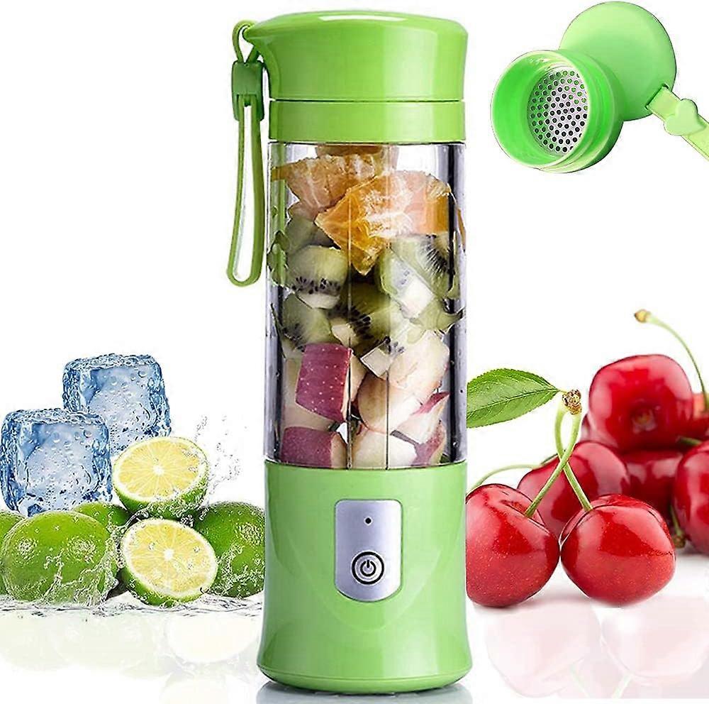 Portable Juicer Blender, Non-Toxic Bpa Free & Rapid Heat Dissipation, Compact And Lightweight Design For Easy Travel, 350-420Ml Green Cup With