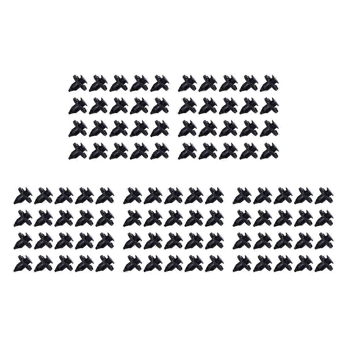 100 Pcs Plastic Rivets for Clip Screw Type Fastener, Black