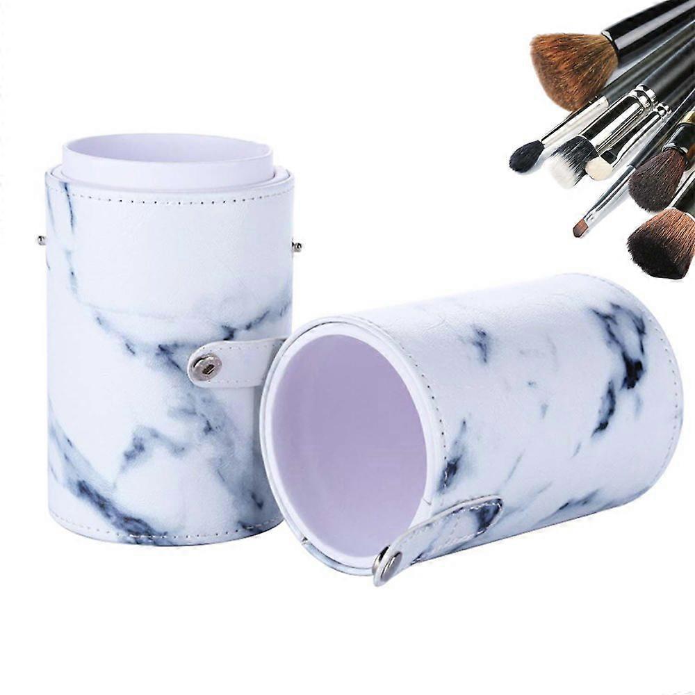 Makeup Brushes Set With Soft Synthetic Hair, Marble Handle Design, Professional Face And Eye Brushes, For Easy Pack And Store (Round Large Capacity)