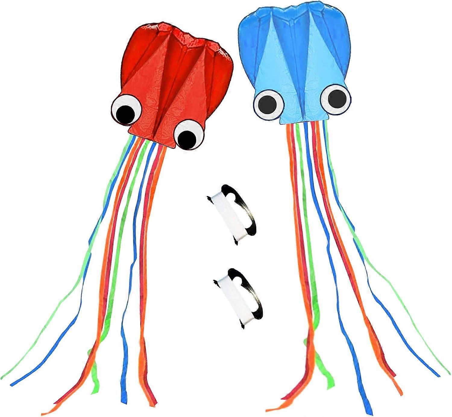 2-Pack Octopus Kites, Easy To Fly With Long Tails, Bright And Stylish, No Assembly Needed, Ideal For Beach Adventures And Family Bonding