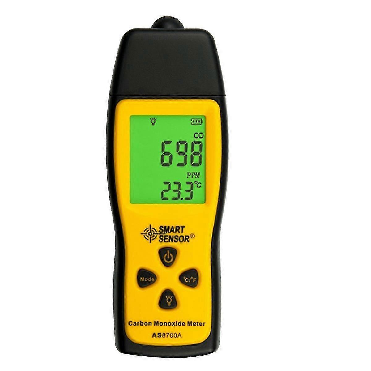 Misuratore portatile di rilevamento di monossido di carbonio, tester di gas CO professionale con display LCD retroilluminato, compatibile con I