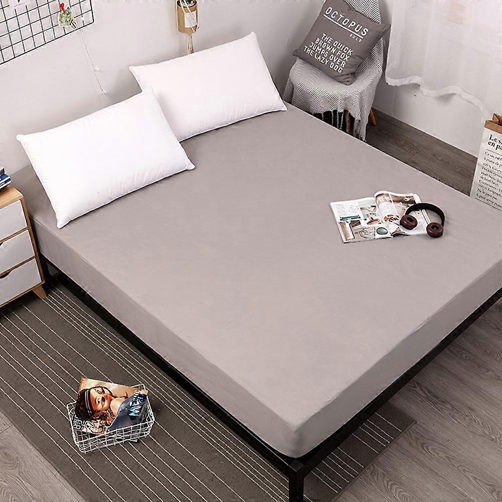 Mattress Protector, Fitted Sheet, Waterproof, Breathable, Grey