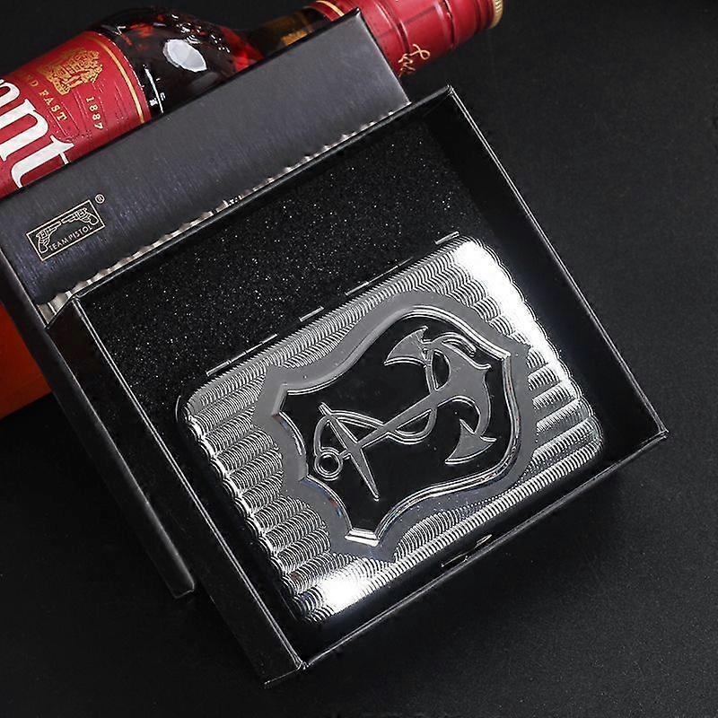 Suncha Cigarette Box Thick 16 Pcs Metal Cigarette Box Anchor Pattern Split Personality Creative Upscale Cigarette Box Gift
