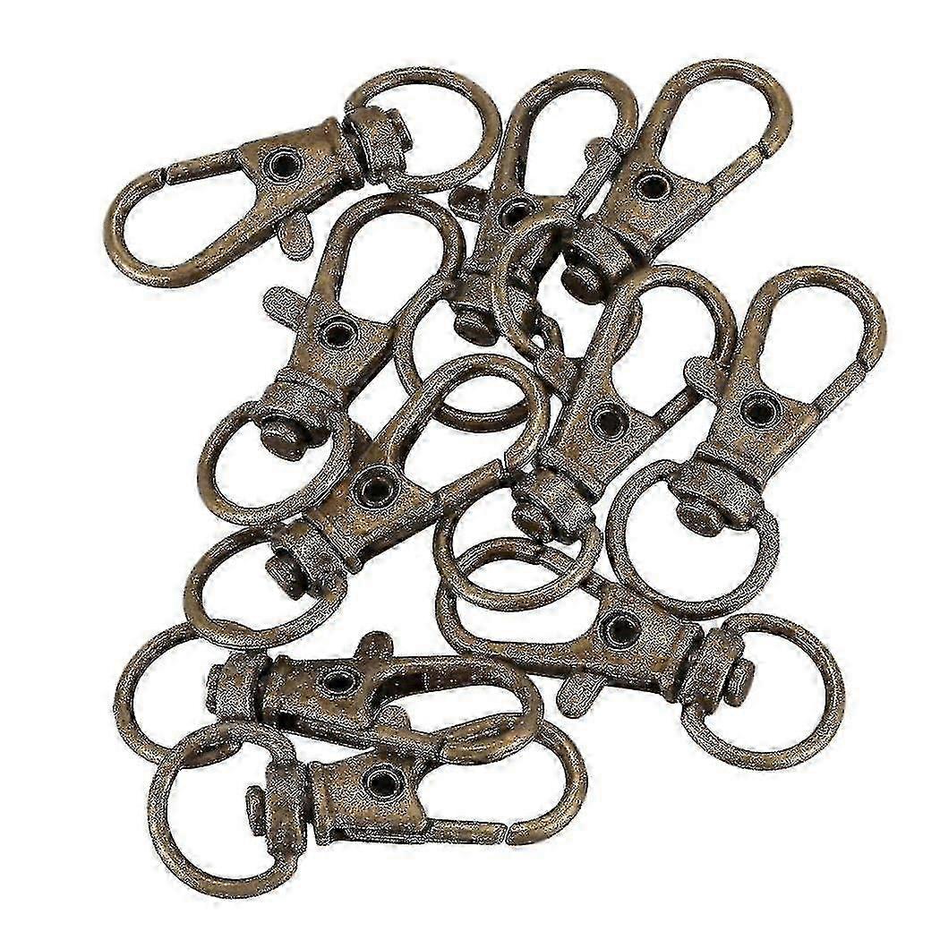 10pcs Metal Clasp Swivel Trigger Clips Snap Hooks Key Ring Bags Diy Craft Copper-YNP Walkbee 1602 B