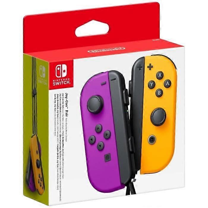 Coppia di controller Joy-Con viola neon e arancione neon per Nintendo Switch